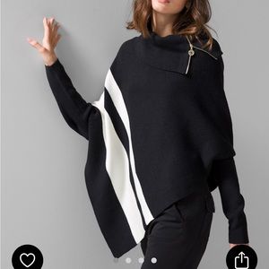 White House Black Market zip neck poncho M/L